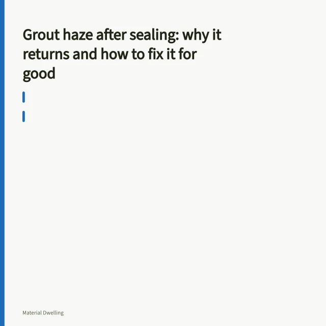 White nylon pad scrubbing grout haze from a hex mosaic shower floor. Grout haze after sealing: why it returns and how to fix it for good