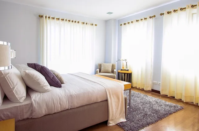 bed, bedroom, carpet, curtains, pillows, cushions, interior, interior design, interior decoration, bedroom furniture, furniture, beddings, bed, bed, bedroom, bedroom, bedroom, bedroom, bedroom, curtains. Budgeting sustainable interiors in five buckets, without surprises