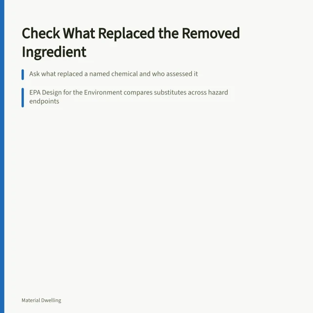 Card on verifying substitute chemicals and composite wood compliance paperwork. A realistic take on material selection mistakes products worth testing, updated for 2027