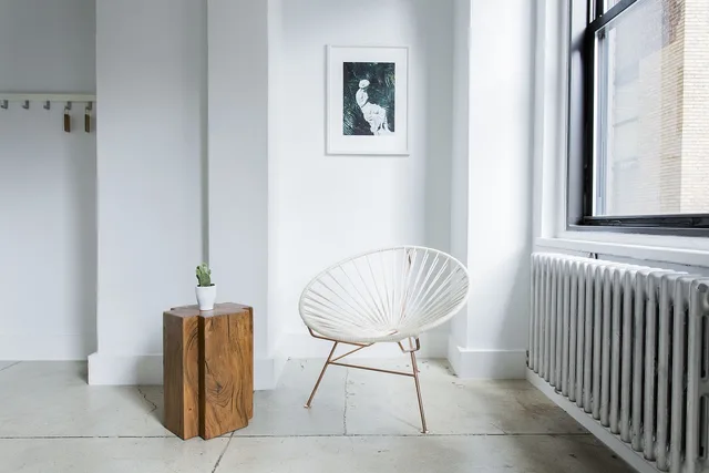 architecture, building, room, interior, chair, white, wood, plant, nature, tiles, floor. Sustainable materials: reading flooring, insulation, finish specs