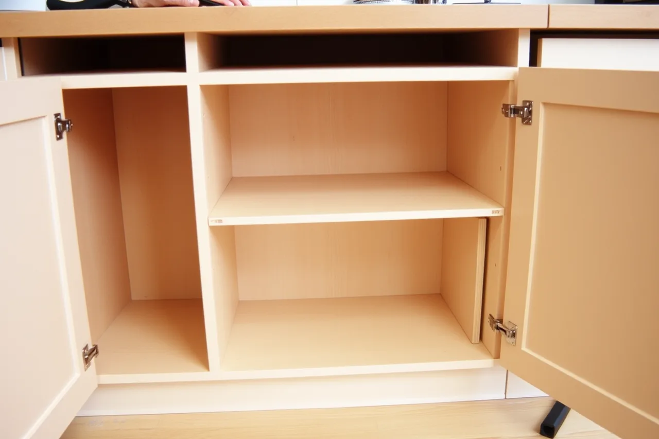 Open cabinet carcass showing raw cut panel edges (Which sustainable home renovation style is worth studying before you start?)